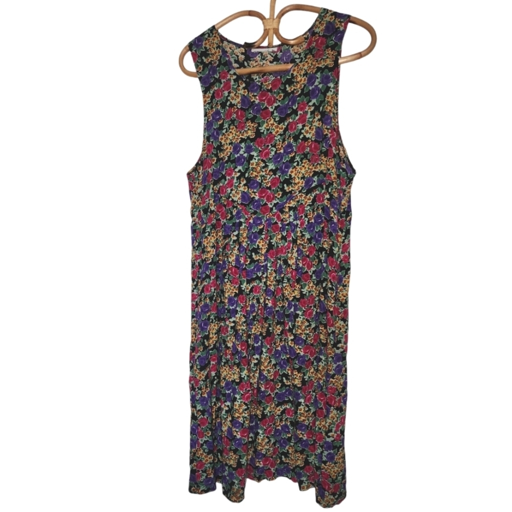 Vintage long princess cut floral sping dress